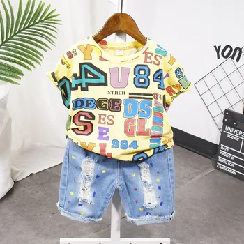

Fashion Summer Toddler Baby Kids Boy Tops T-shirt Short Pants Outfit Set 2-7years Kids Clothes sport suit