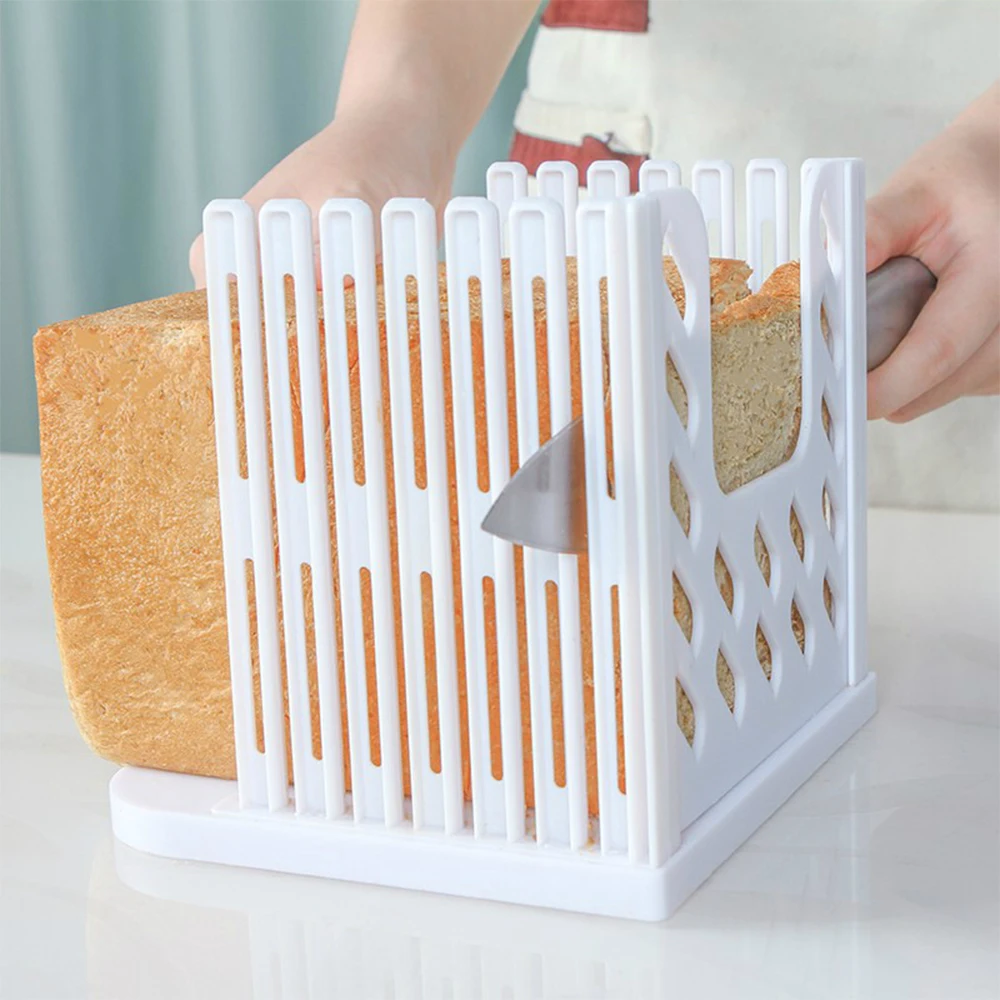 

1pcs New Toast Bread Slicer Plastic Loaf Cutter Rack Cutting Guide Slicing Tool Kitchen Accessories Practical Bread Cutter Loaf
