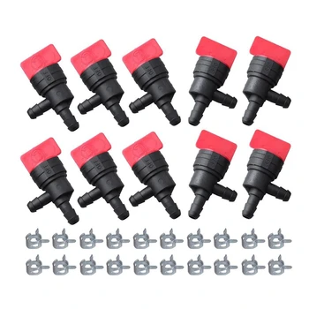 

10PCS 1/4 inch 90 Degree Fuel Shut Off Valve for Briggs & Stratton 698181 494539 697944 Tecumseh 35857 Lawn Mower