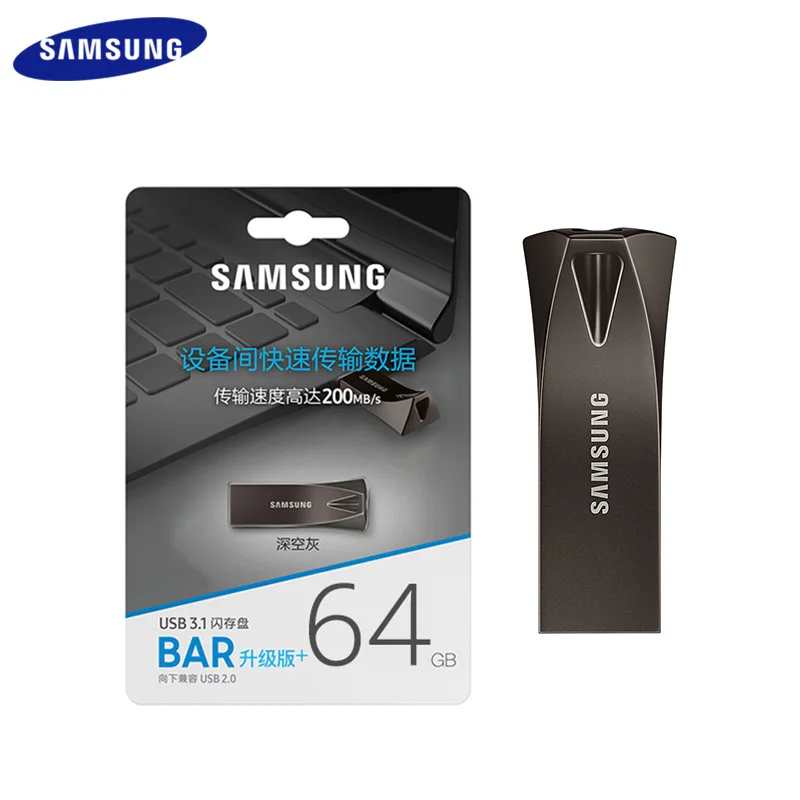 Оригинальный высокоскоростной USB флеш накопитель SAMSUNG Bar Plus 256 ГБ 128 64 32 3 1 мини U