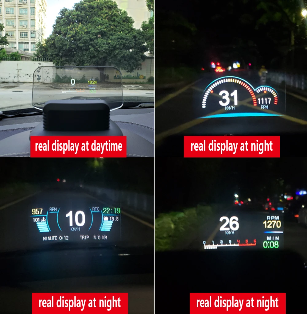 Newest Head Up Display OBD Car Electronics HUD Display Car Speedometers C1 Overspeed Warning OBD2+GPS Dual Mode GPS Speedometer