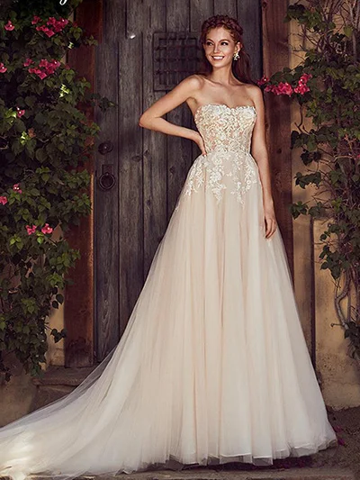 champagne color Smileven ТРАПЕЦИЕВИДНОЕ свадебное платье цвета шампанского, бохо,, милое кружевное свадебное платье с вырезом, Robe de soriee, турецкие свадебные платья - Цвет: champagne color
