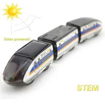 

New Arrival Solar Power Train High Speed Rail Car Model Diy Kit Technic Educational Toys for Children Boys Birthday Gifts