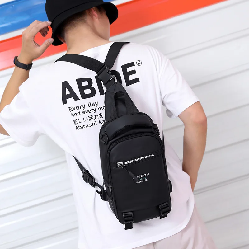 

Hot Selling Men Business Backpack Trend Versatile Nylon Crossbody Bag USB Charging Casual Chest Pack