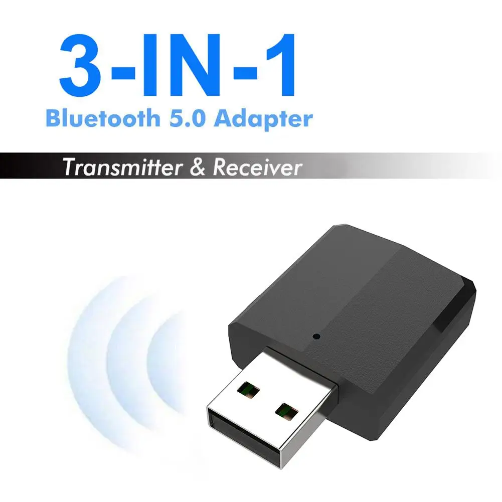 USB 3-в-1 Bluetooth аудио передатчик приемник Беспроводной адаптер 5 0 применимо к