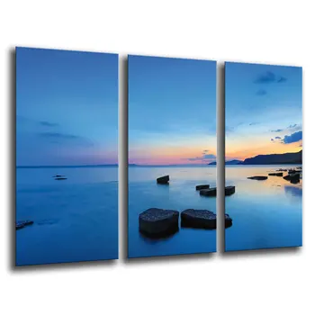 

Landscape Sea Sunset, photo print on wood, modern picture decorative 26025
