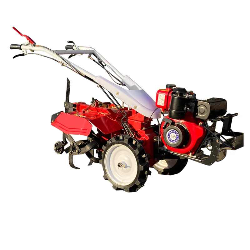 4kw diesel multi function micro tiller diesel engine plow agricultural machinery cultivator rotary tiller soil cultivator 12hp diesel Multi-functional soil loose soil small trencher tillage machine agricultural machine weeding rotary tiller farmland