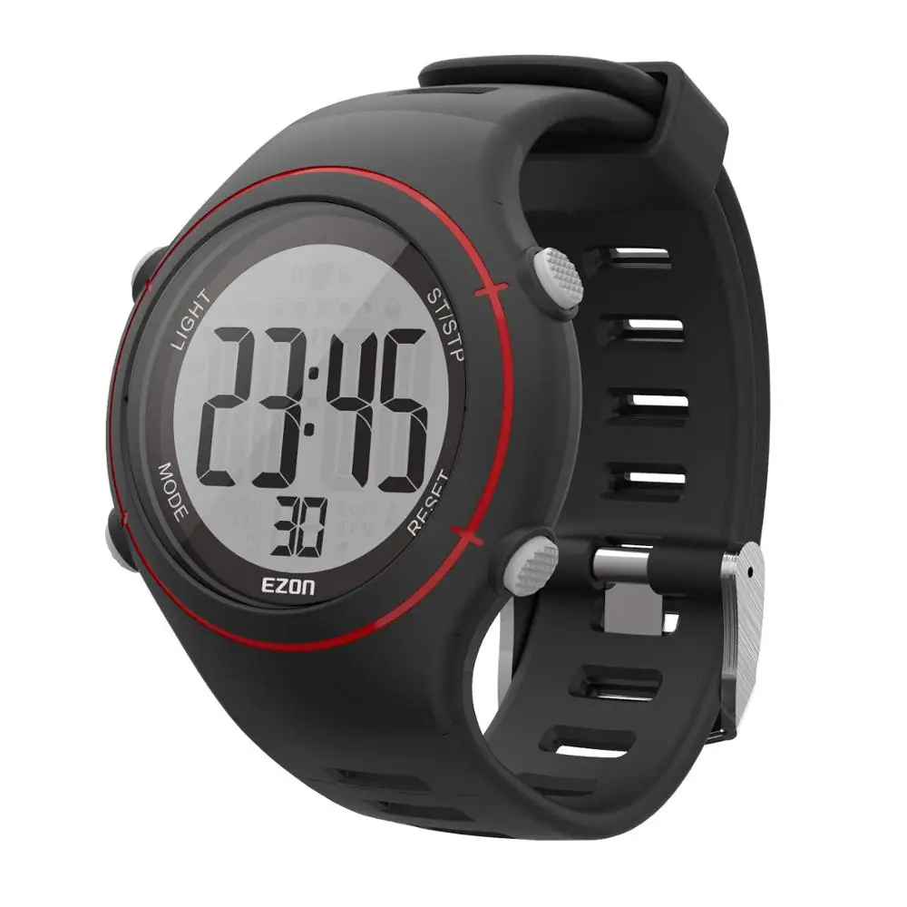 Открытый бег спортивные часы с нагрудным ремешком монитор сердечного ритма цифровые часы Будильник Секундомер для мужчин и женщин