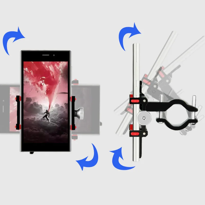  Motorrad Fahrrad Aluminium Handy Halter Stehen Für Iphone 8P Xr Samsung S9 Mountainbike Lenker Gps 