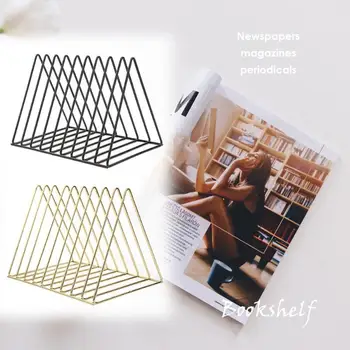 

ALLOYSEED Practical Nordic Style Triangle Iron Art Bookshelf Fine Workmanship Long Service Life Living Room Desktop Office Decor