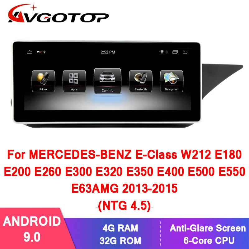 4GB 32GB ZX5722 AVGOTOP большой экран Android 9,0 gps Автомобильный Радио dvd-плеер для MERCEDES-BENZ e-класса седан W212 2013-(NTG4.5 - Цвет: 4GB 32GB ZX5722