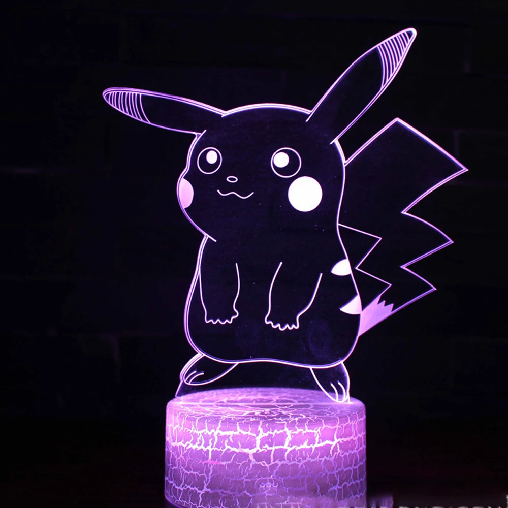 Современный светодиодный ночник Pikachu, Dreamable Pokemon Series, 3D лампа, светодиодный ночник, спальня, гостиная - Испускаемый цвет: C
