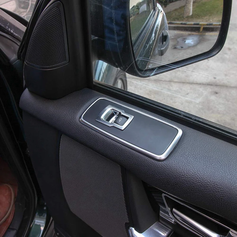 Chrome Car Door Window Switch Lift Button Cover Trim Frame for for Land Rover Discovery 4 LR4 Range Rover Sport L320 Accessories
