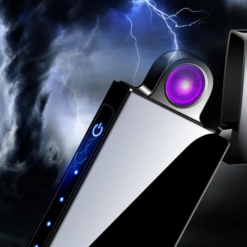 Новейшая креативная usb-зарядка, вращающаяся дуговая зажигалка с сенсорным переключателем, плазменная Зажигалка для сигарет, ветрозащитные беспламенные электронные зажигалки