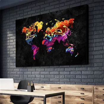 

Posters Wall Pictur Canvas Prints Personality Map Canvas Painting Abstract Art Pictures For Wall Poster Decorative Canvas Art