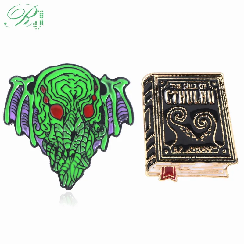 RJ Lovecraft Cthulhu значок Mythos брошь с вызовом металлическая эмалированная булавка