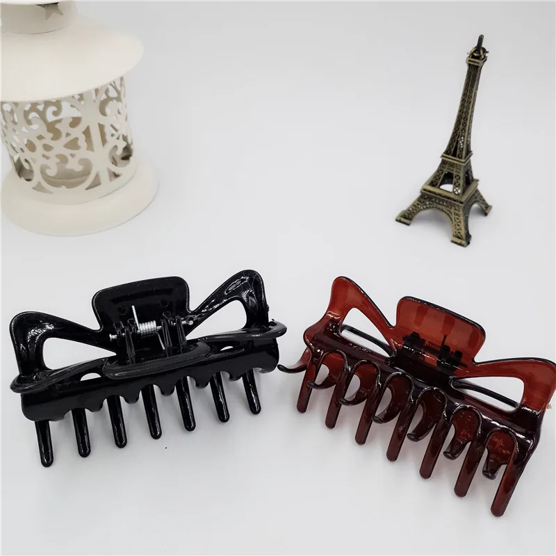 

Black Brown Plastic Hair Pin Claw Simple Charm Hair Clip For Women Ladies Hairpin Headwear Hair Styling Tool Hair Accessories