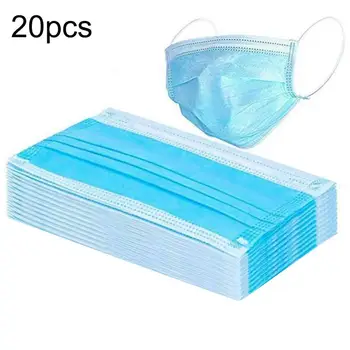 

iPiggy Disposable 3-Layer Masks, Anti-Dust Face Mask Breathable Earloop Mouth Face Mask Dust Air Pollution Protection (20pcs)