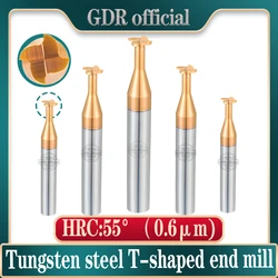 Carboneto t slot fresa tungstênio 3mm 4mm 6mm 8mm 10mm 12 t tipo grooving fresa de aço total entalho roteador bits