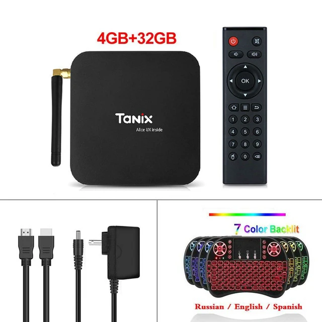 Tanix TX6 Android 9,0 tv Box Allwinner H6 Четырехъядерный 4G ram 32G/64G rom скорость 4K 2,4G/5 GHz двойной WiFi Google Youtube медиаплеер - Цвет: 4G32G add backlit i8