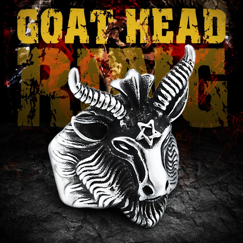 Мужское Винтажное кольцо из нержавеющей стали с козой|goat ring|ring wholesalewholesale rings |