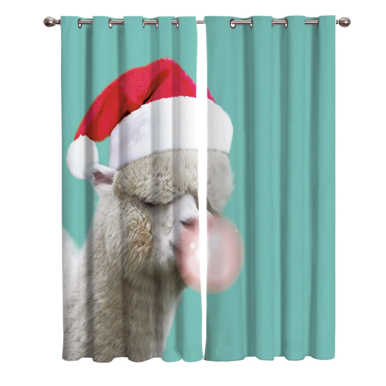 Cute And Funny Animal Images Of Alpacas Wearing Santa Hats Room Curtains Large Window Dark Curtain Rod Bathroom | Дом и сад