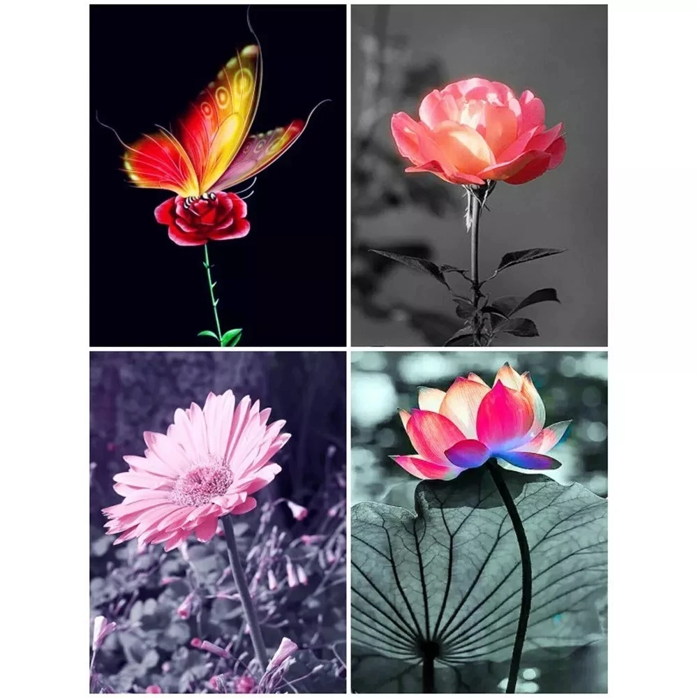 Full diamond 5D painting rose flower DIY digital cross stitch mosaic home romantic decoration | Дом и сад