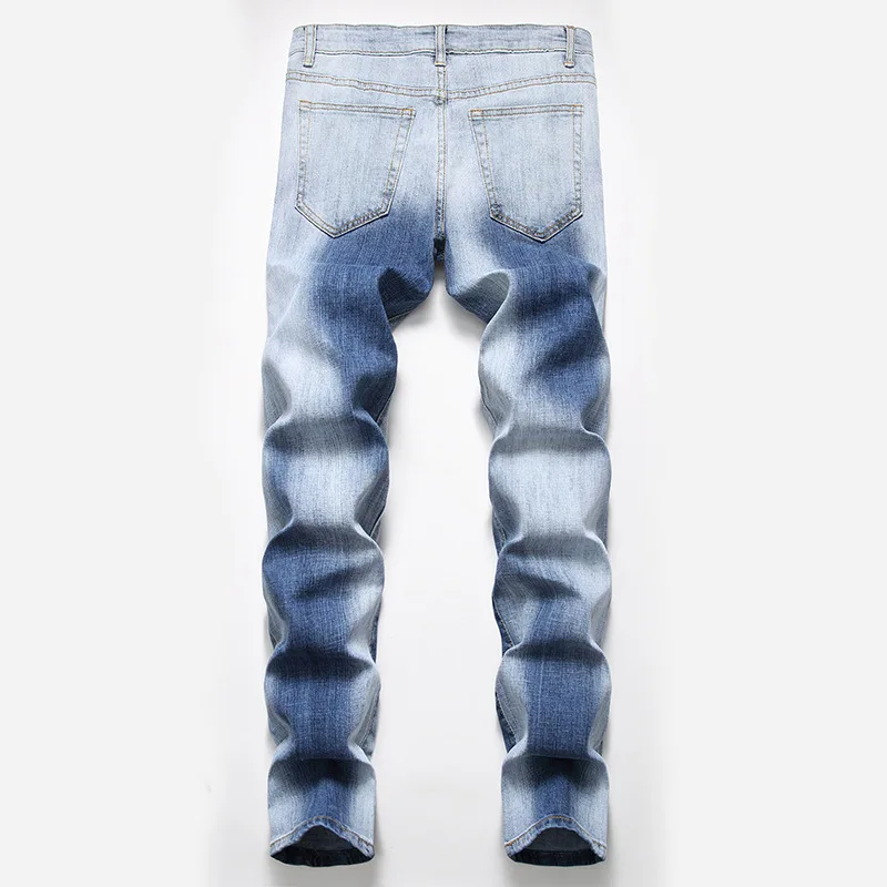 QMGOOD Мода для мужчин s Slim Fit деним рваные джинсы для мужчин повседневные Прямые мужские джинсы Брендовые классические джинсы брюки уличная