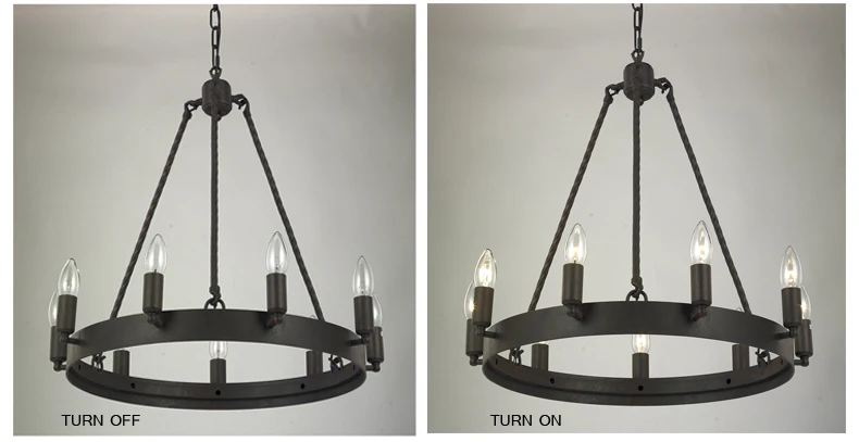 Black Chandeliers Industrial Iron Lighting Candle Light Hanging Ceiling Chandelier Fixture Dining Kitchen Bedroom Living Room antique chandeliers