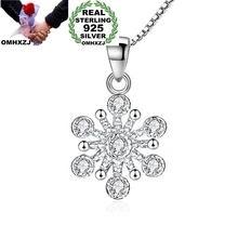 OMHXZJ Европейская мода для женщин и девочек подарок на день рождения и свадьбу Снежинка AAA циркон S925 Стерлинговое Серебро Подвеска Шарм PE192