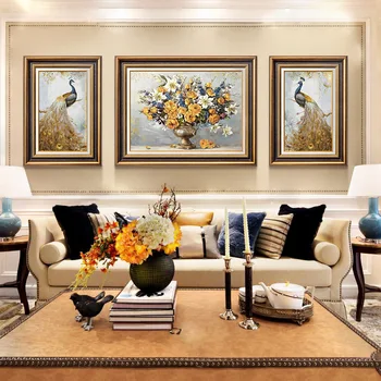 

Hot Sale Canvas Painting 5d Diamond Big Rich Lucky Bird Triptych Embroidered Cross Stitch Home Decoration Gifts