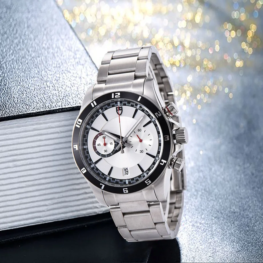 

2019 New Date Chronograph Men's Watch 316L Steel Case 43mm Quartz Japanese Movement VK64 Multi-function Watch Men