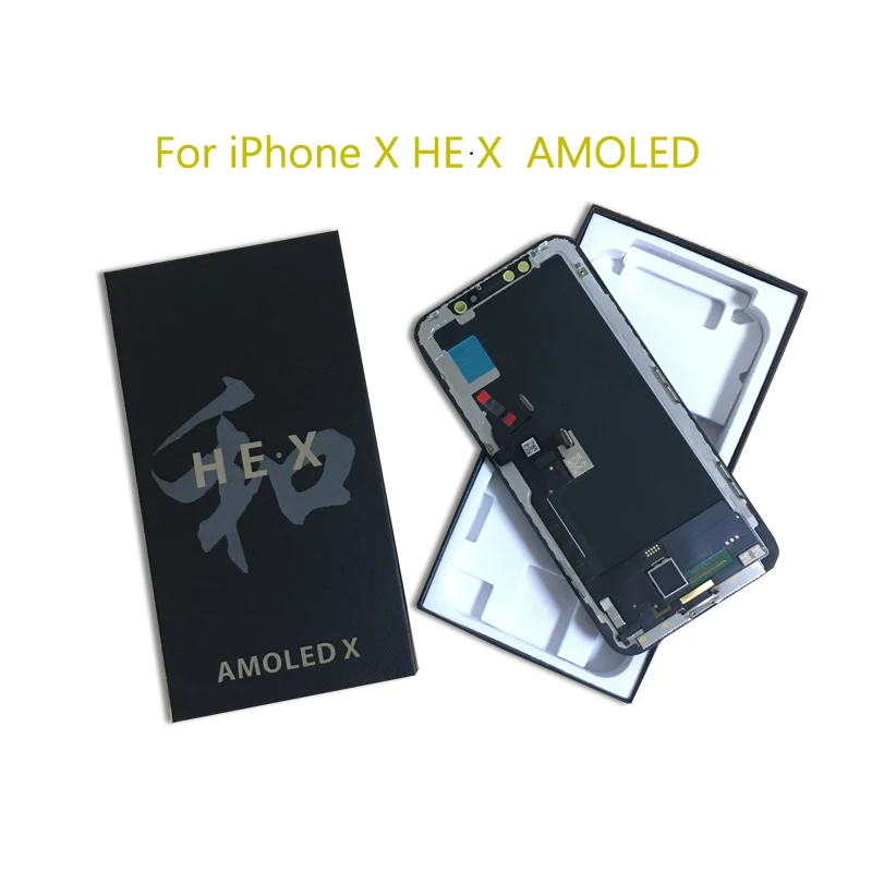 

HE X OLED For iPhone X Xs Max HEX LCD Display Touch Screen Digitizer Assembly No Dead Pixel Replacement Parts