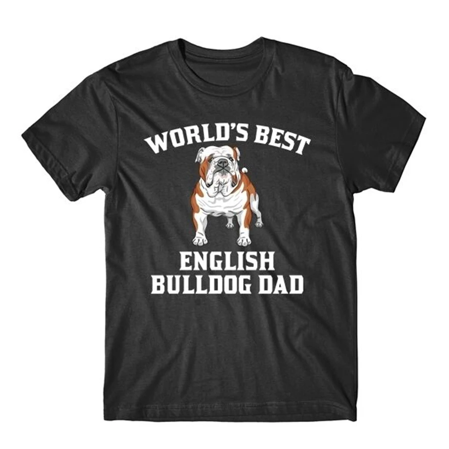 World'S Best English Bulldog Dad Dog Owner Graphic T-Shirt Free Shipping Light Tee Shirt |