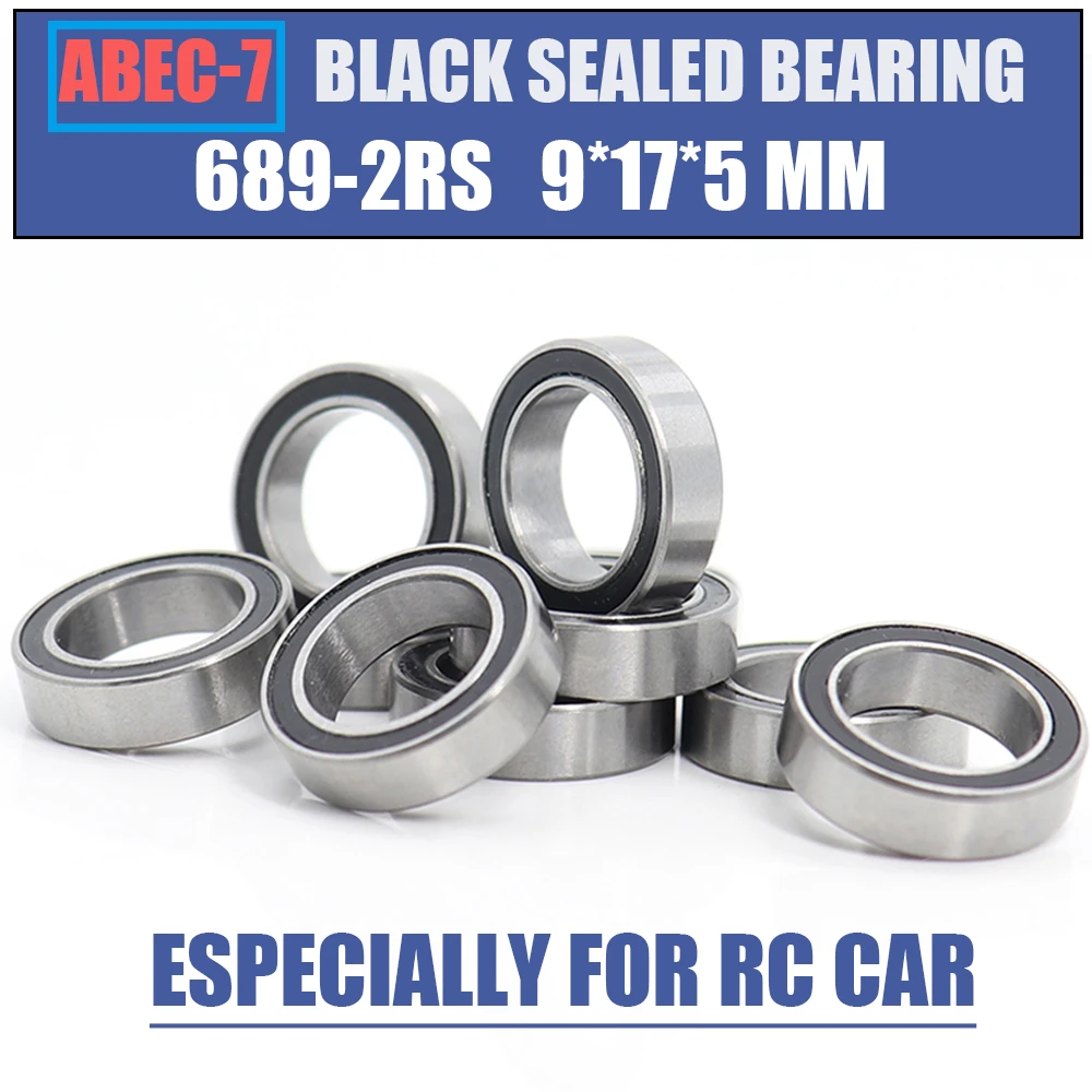 689-2RS Rubber Sealed Ball Bearing Bearings 689RS 5 PCS BLACK 9x17x5 mm