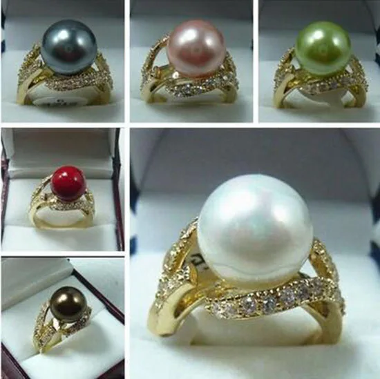 Модные женские 12 мм Ювелирные изделия из жемчуга в виде раковины с южным морем