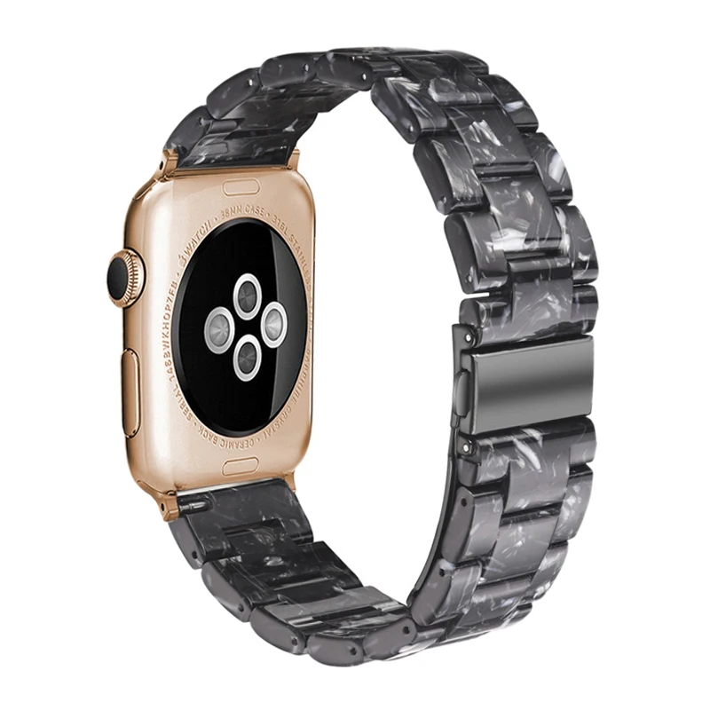 Ремешок из смолы, совместимый с Apple Watch, ремешок 42 мм, 44 мм, серия 3, серия 4, модный из смолы, ремешок для часов для женщин и мужчин