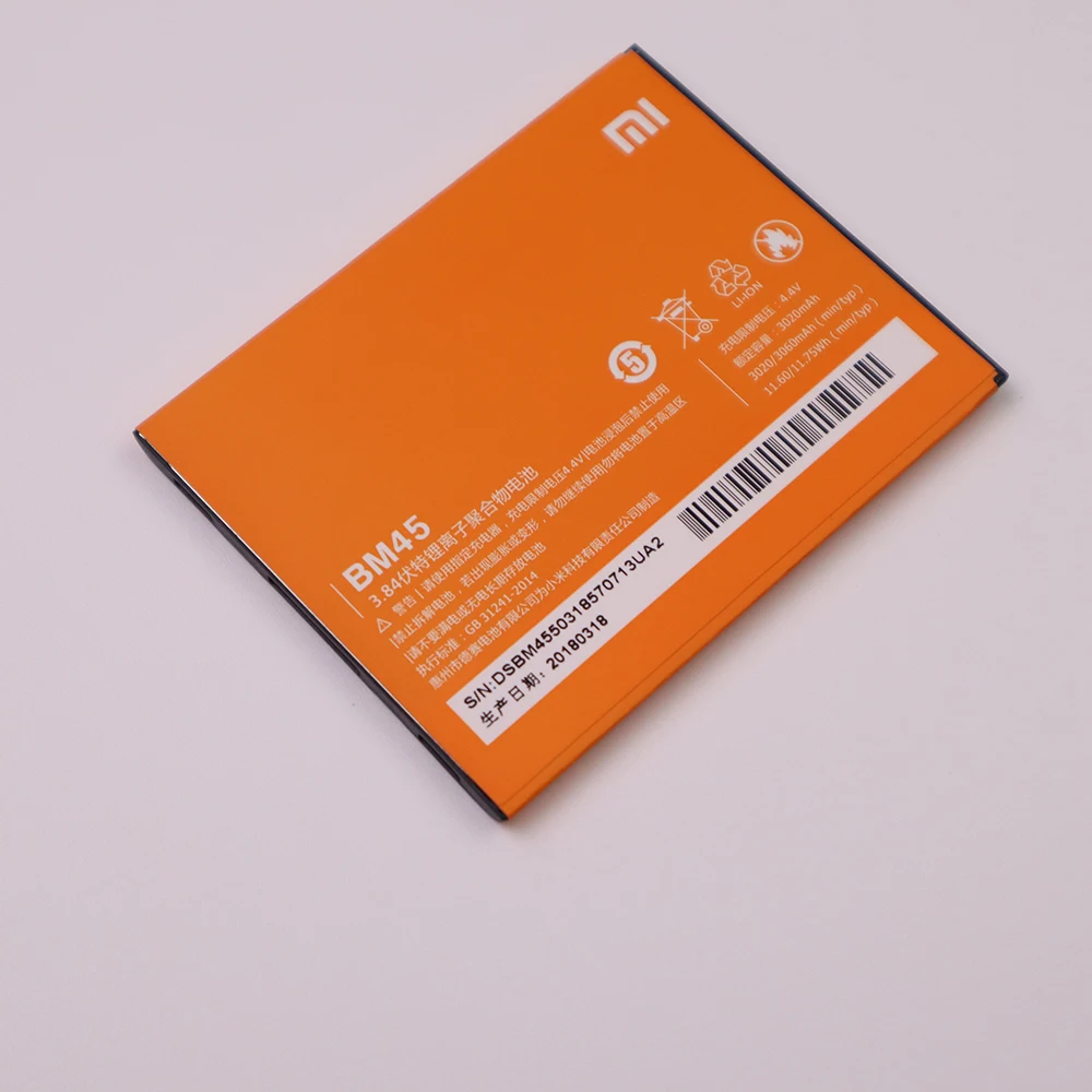 Оригинальный сменный аккумулятор XIAOMI BM45 для Xiaomi Mi Redmi Note 2 оригинальные