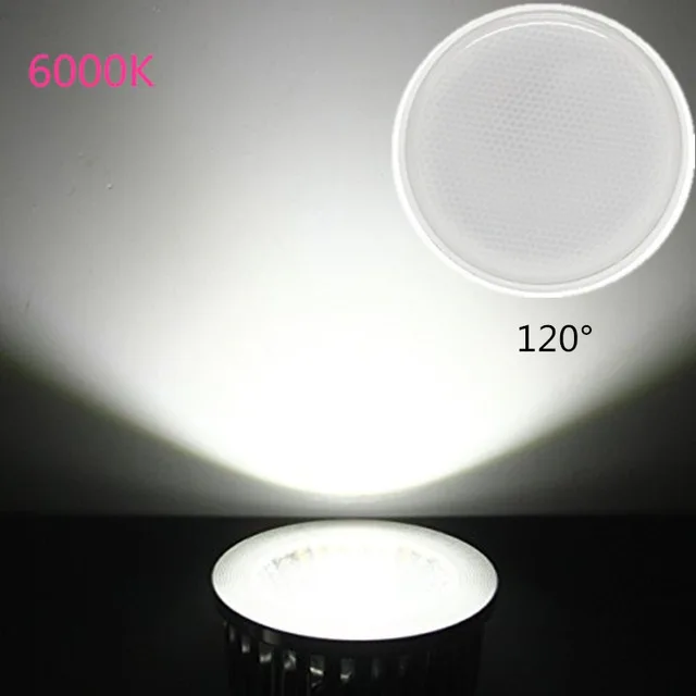 120 Angle White GU10 MR16 светодиодные лампы Точечный светильник 220V натуральный светильник натурального белого цвета 4000k холодный белый 6500k теплый белый 3000k Cob Светодиодная лампа 6 Вт 230V - Испускаемый цвет: 120 Angle White