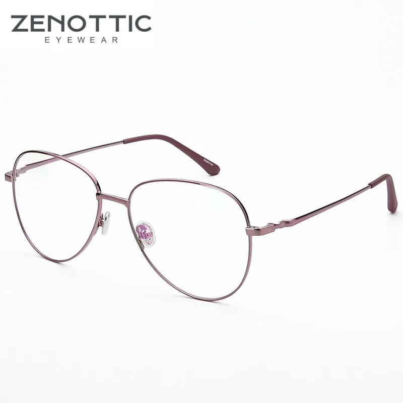 

ZENOTTIC Fashion Pilot Glasses Frames Myopia Optical Reading Anti Blue Light Lenses Photochromic Female Male Eyeglasses