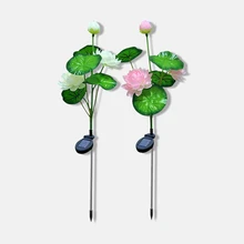 Освещение для лужайки на солнечной батарее 3 светодиодный имитации цветок лотоса садовый светильник на солнечных батареях пейзаж декоративные лампы