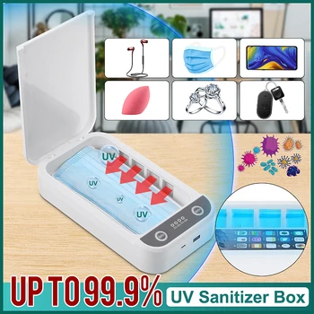 

5V USB Portable Dual UV Light Sterilizer Box Jewelry Phones Cleaner Personal Sanitizer Disinfection Case for Home