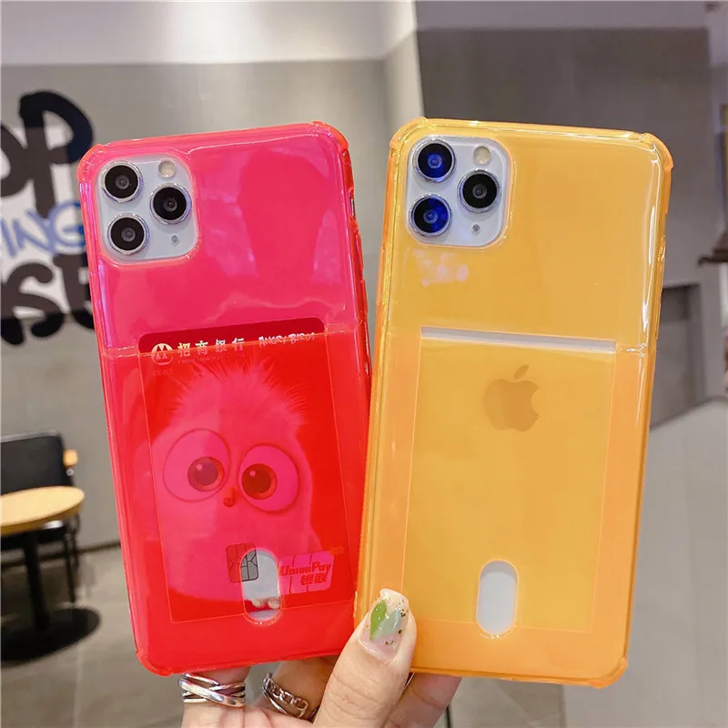 Чехол для iPhone 11 Pro Max X XR XS 7 8 Plus SE 2020 из мягкого ТПУ с флуоресцентным держателем