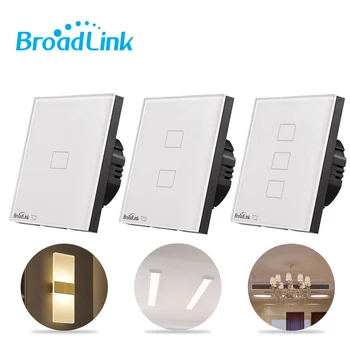 

Broadlink TC2 1/2/3 Gang EU Wall Touch Panel Light Switch 433MHz Wireless Control Via RM Pro RM4 Pro For Smart Home Automation