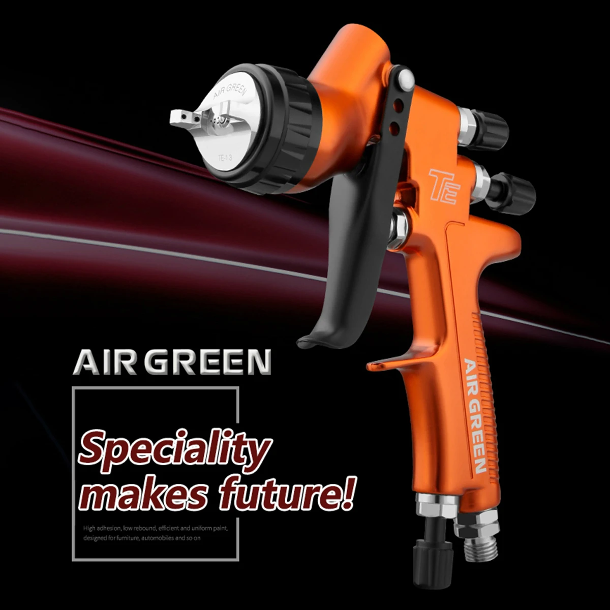 

HVLP Feed Spray Gun Airbrush 1.3mm Nozzle 600CC Cup Highly Atomized Paint Spray Gun Ultra High Transfer Air Brush