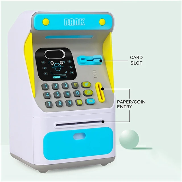 Electronic Piggy Bank Simulated Face Recognition  Machine Cash Saving Box ATM Bank Safe Box Deposit Banknote Christmas Gift 6