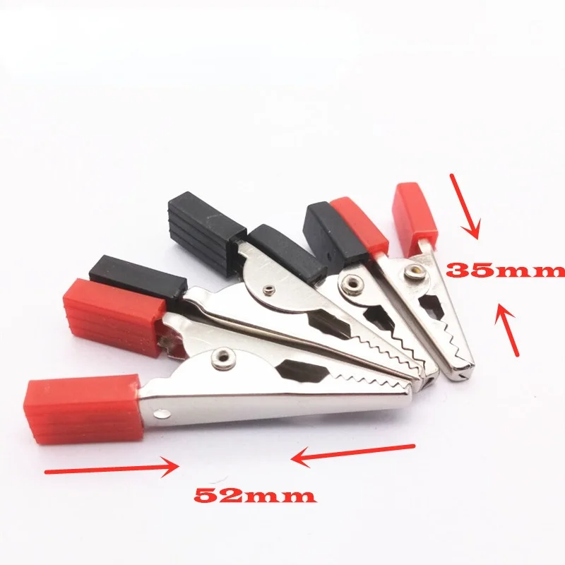 

10Pcs 5A Red + Black 35mm Crocodile Car Caravan Van Battery Test Lead Clips Best Promotion Alligator Clips Connector Plug Power