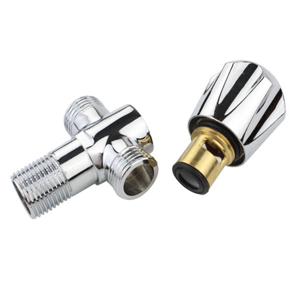 All Copper 4 Points Three-way Angle Valve Multi-function Washing Machine Triangle Water Stop Valve Double Outlet