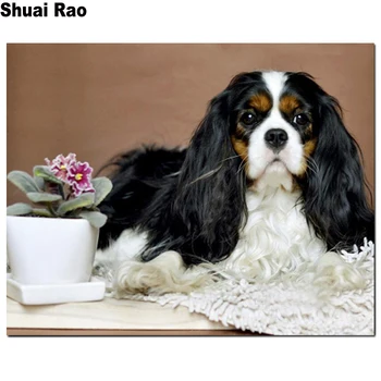 

Diamond Embroidery"Cavalier King Charles Spaniel Dog"5D DIY Cross Stitch pet full drill square round Diamond painting mosaic kit