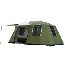 

Ulralarge 1Hall Two Bedrooms 6-12 Persons Double Layers Super Strong Waterproof Windproof Family Party Camping Tent Large Gazebo